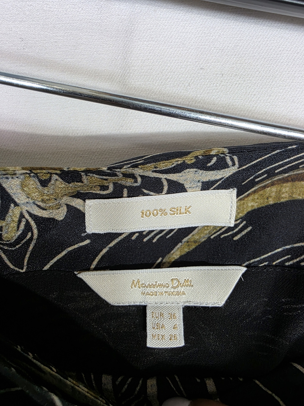 Massimo Dutti Silk  Black and Gold Abstract print Sarong style Midi Skirt - Picture 12 of 14